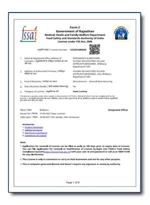 DB Group FSSAI License