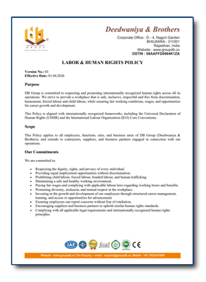 DB Group Labor and Human Rights Policy