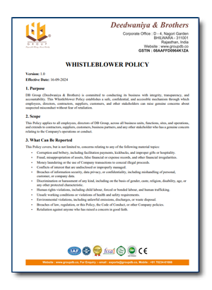 DB Group Whistleblower Policy